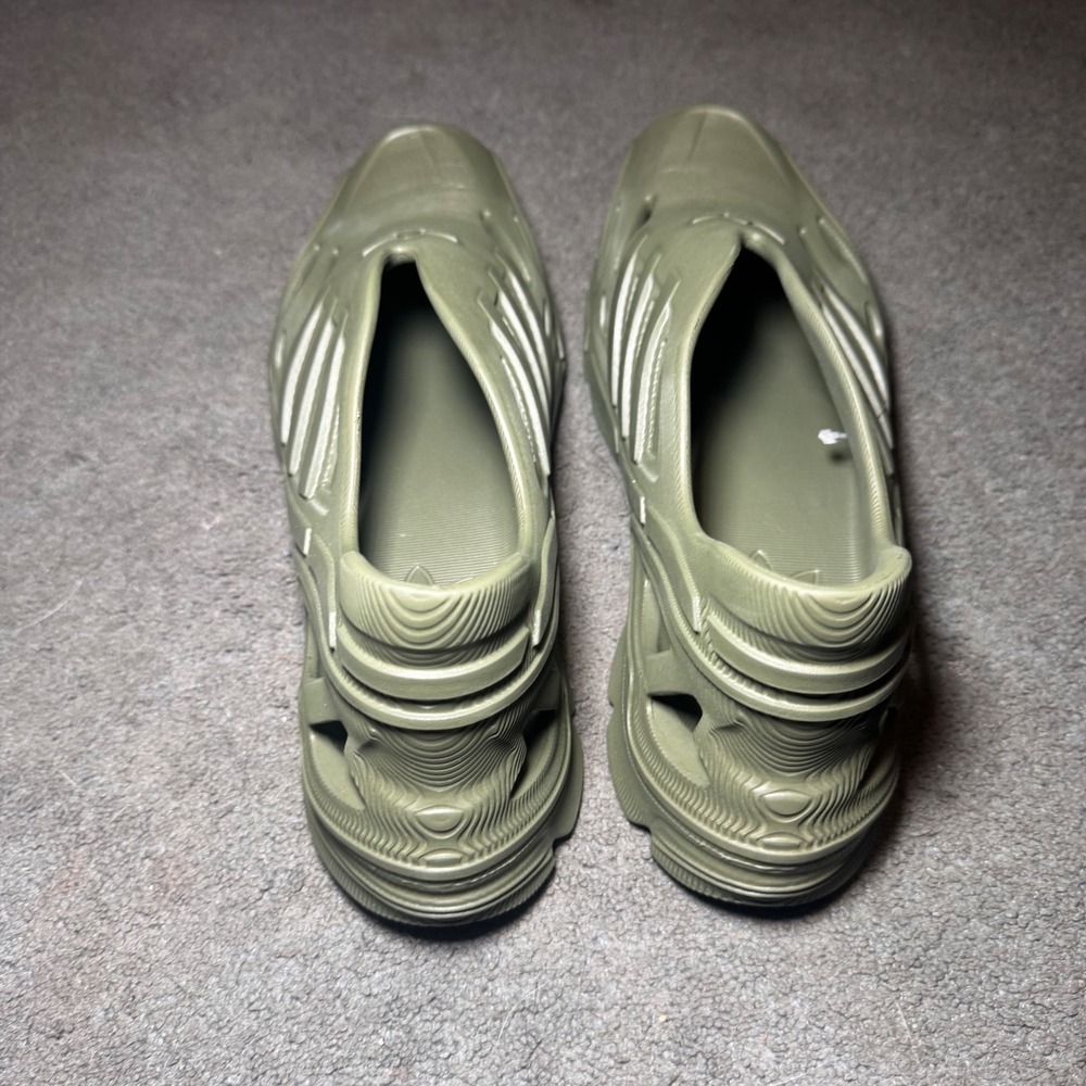 Adidas Adifom Q Olive Green Foam Sneakers Mens 11 HP6582 Slip On Shoes - Picture 2 of 5